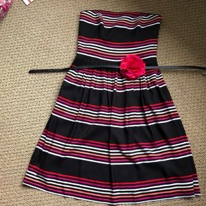 Strapless striped dress